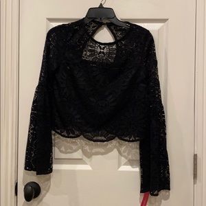 Black cropped blouse
